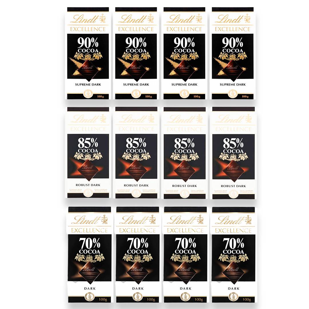 Lindt Excellence Dark 70% 85% 90% Cocoa Chocolate Bar 