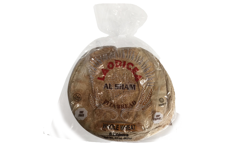 Laodicea Pita Bread Large Whole Wheat  6 x 6 Loaves
(SHIP ON FRIDAYS) 