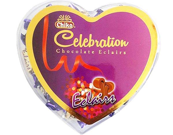 CHIKO Eclair Caramel / Chocolate Center -  Heart Shaped Box 