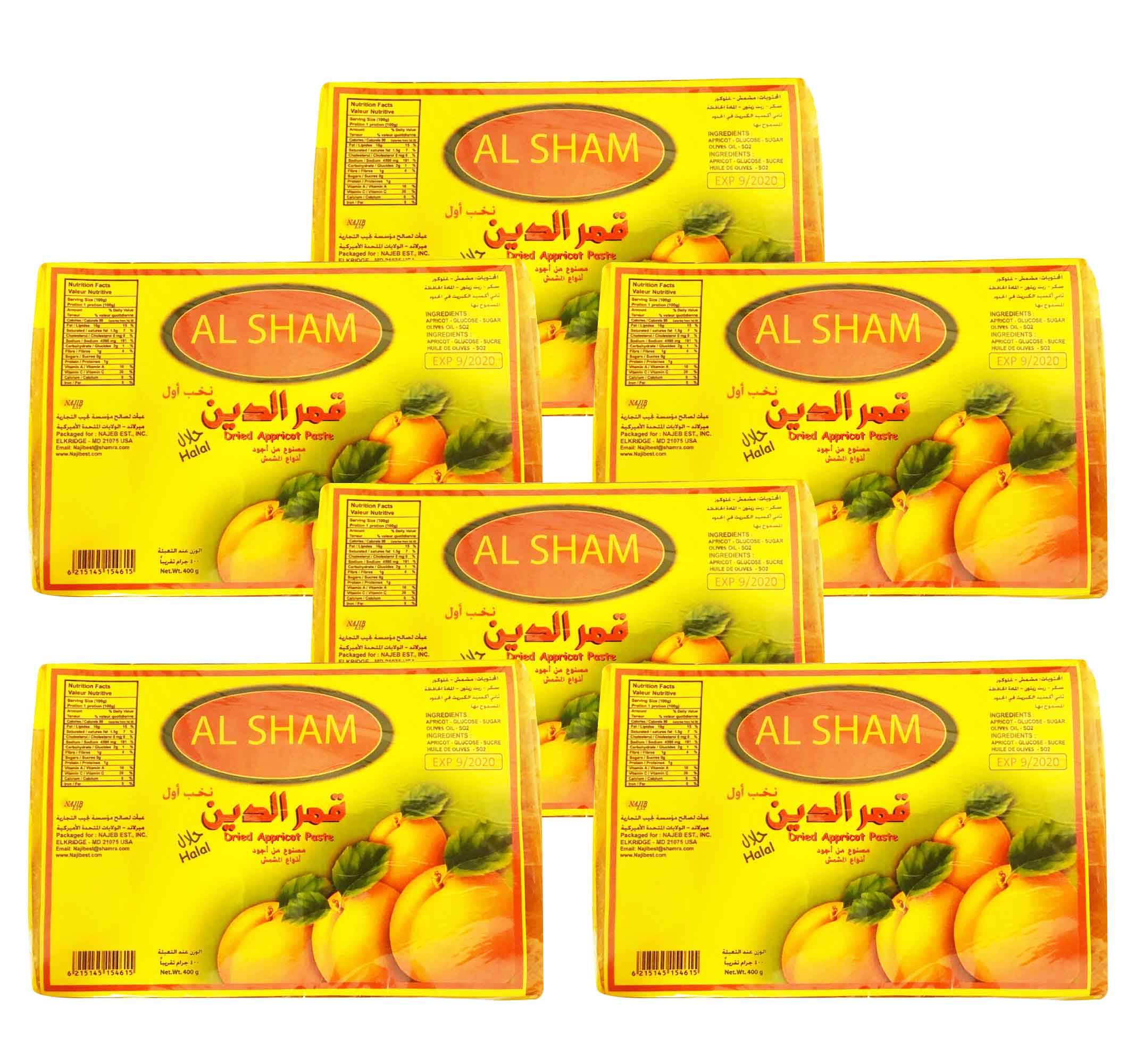 Al Sham Kamaredin Dried Apricot Paste - 400 gr. X 6 PK. 