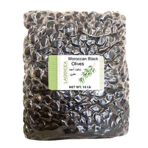 Laodicea Moroccan Black Olives, 10 lbs.