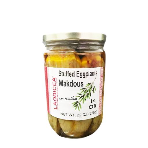 LAODICEA Stuffed Eggplants Makdous in Oil, 22 oz.