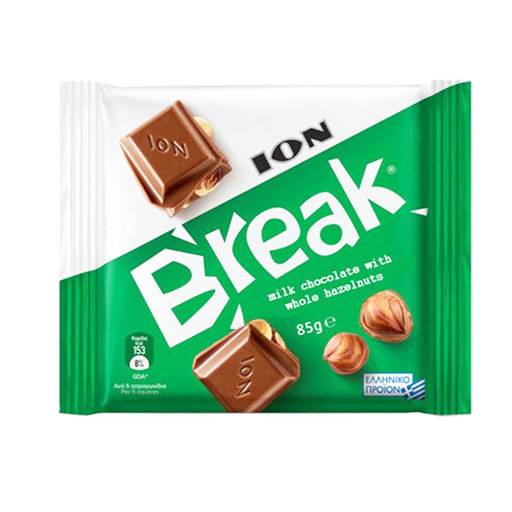 ION Break Milk Chocolate with Hazelnuts, 85g.