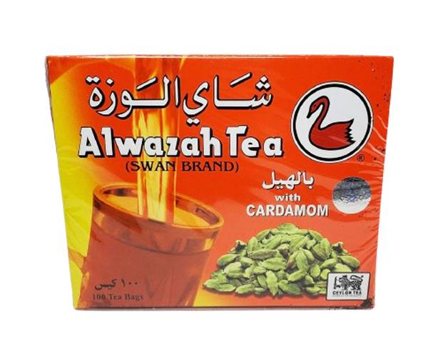 AL-WAZAH Pure Ceylon Tea w/Cardamom - 100 Tea Bags