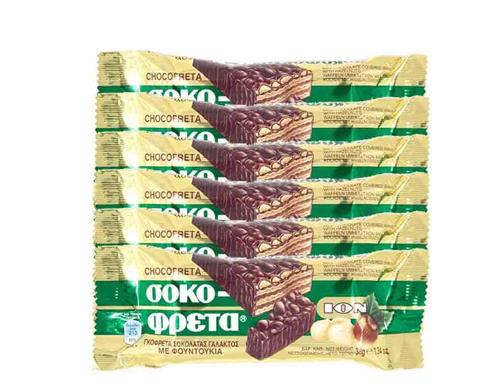 ION Choco Freta with Wafer Hazelnut Chocolate38 Oz - 6 Bars