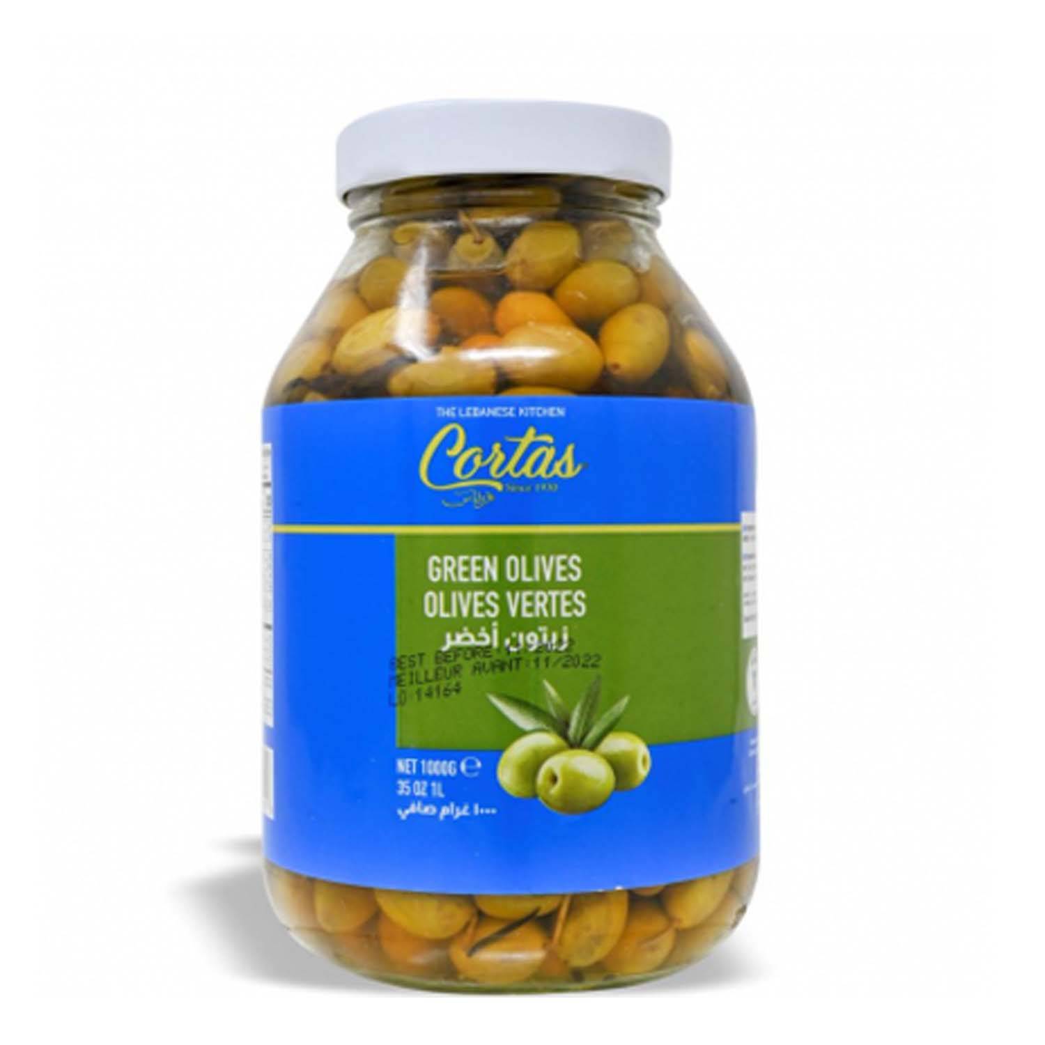 CORTAS Lebanese Green Olives, 1000g