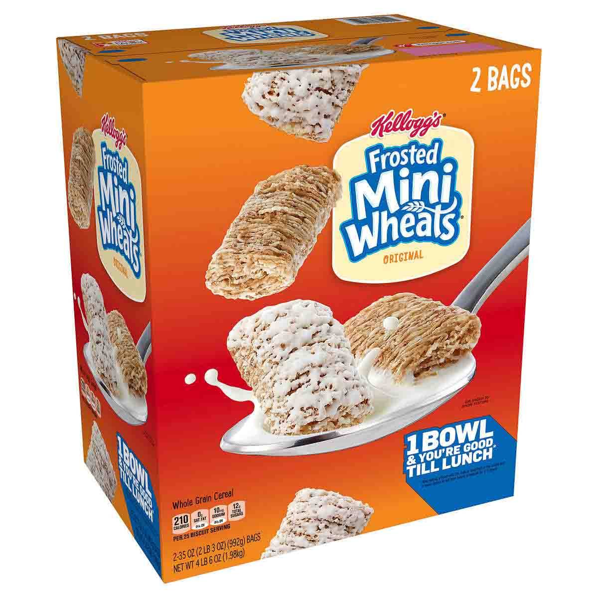 Kellogg's Frosted Mini-Wheats, Original Whole Grain Cereal,  35 Oz. x  2 Pk.