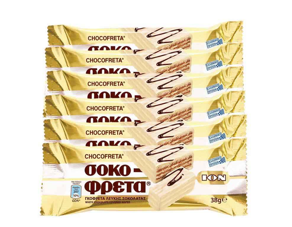 ION Choco Freta White Chocolate Covered Wafer38 Oz. - 6 Bars