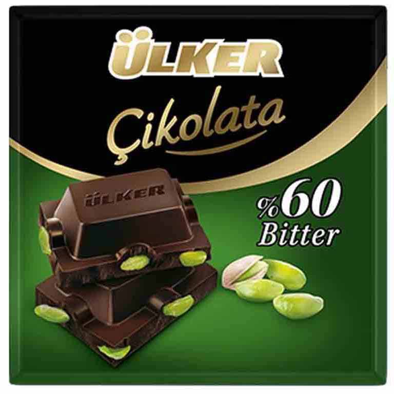 ULKER Turkish Dark Chocolate with Pistachio %60 Bitter