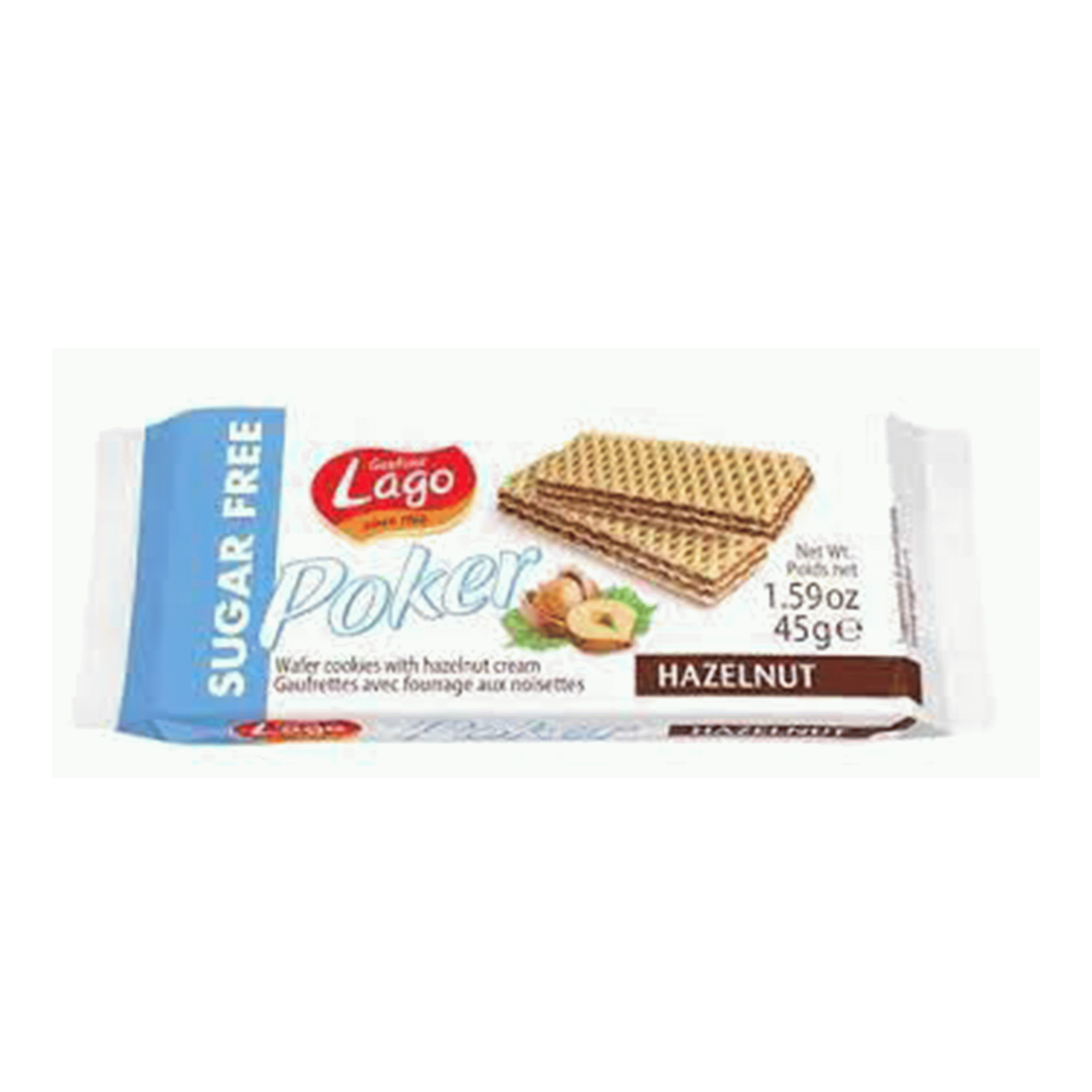 Lago poker hazelnut free sugar, 45g.