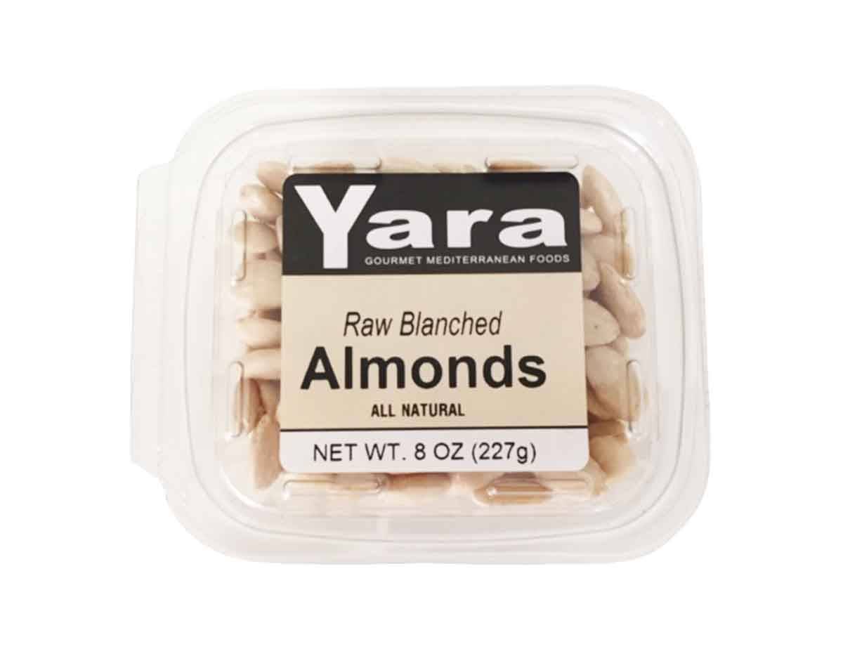 YARA Raw Almonds Blanched Whole, 8 oz.