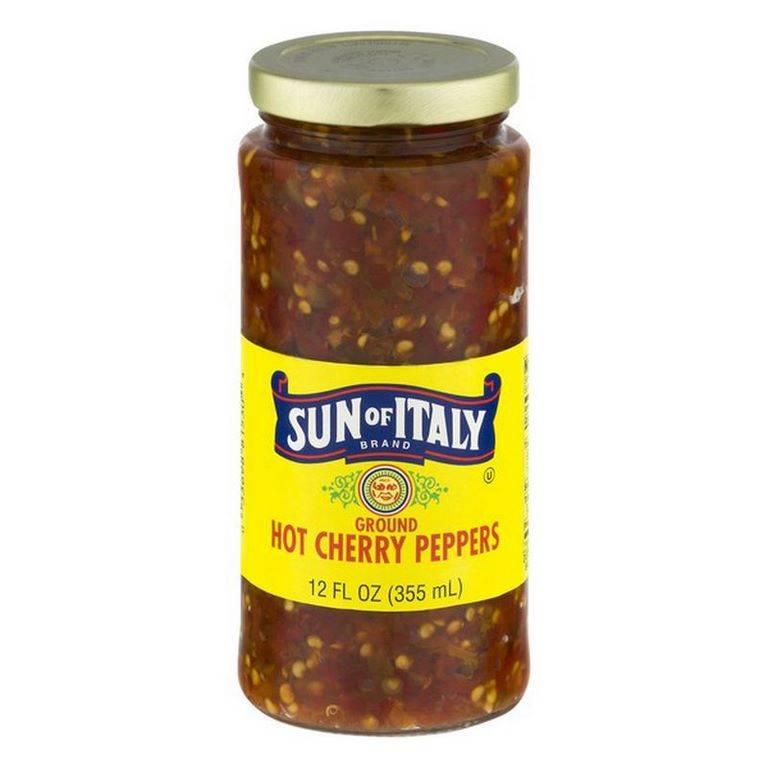 SUN of ITALY Ground Hot Cherry Peppers, 12 oz.