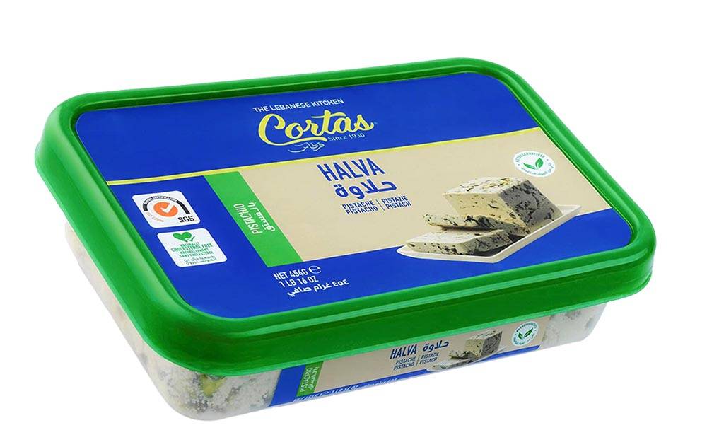 CORTAS Lebanese Halva with Pistachio, 16 oz.
