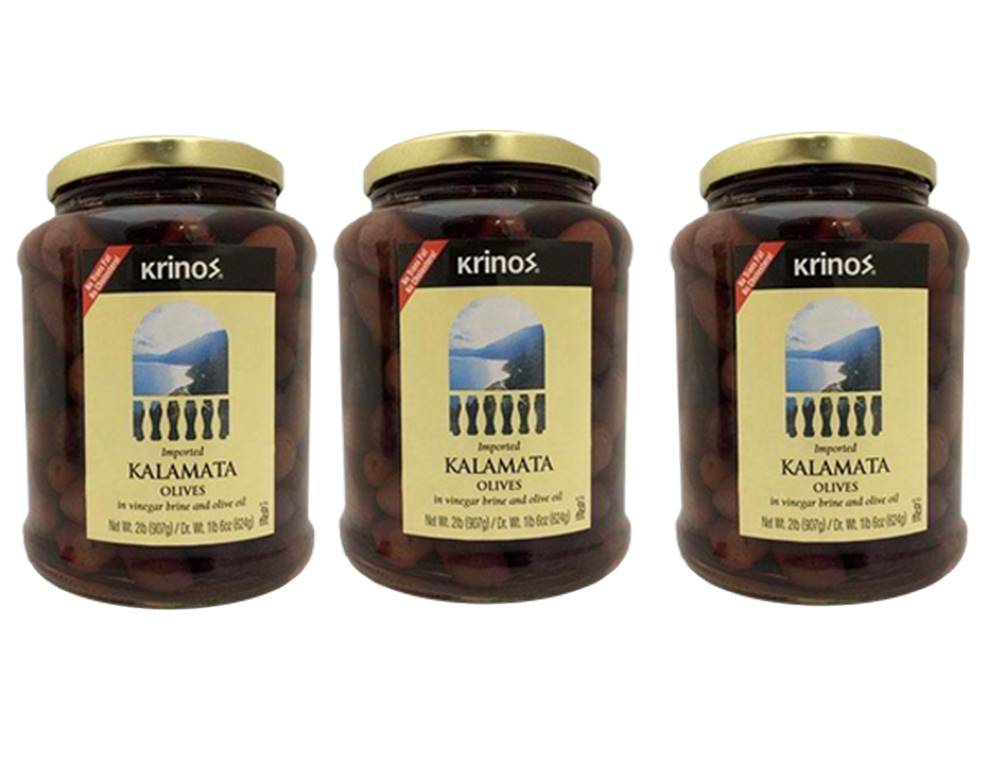 KRINOS Kalamta Olives - 2 lbs - 3 Pcs