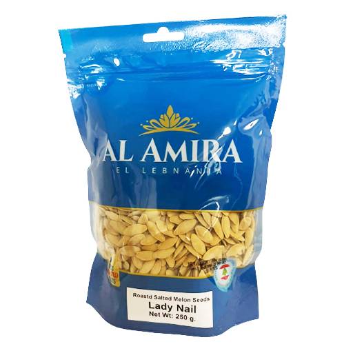 Al Amira Roastd Salted Melon Seeds Lady Nail, 250g.