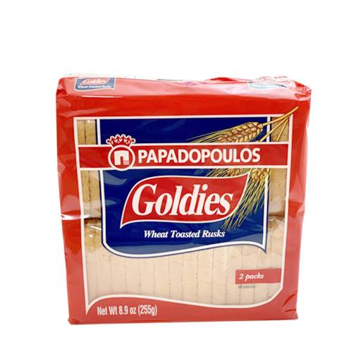 PAPADOPOULOS Goldies Toasted Rusks - Wheat, 255g.