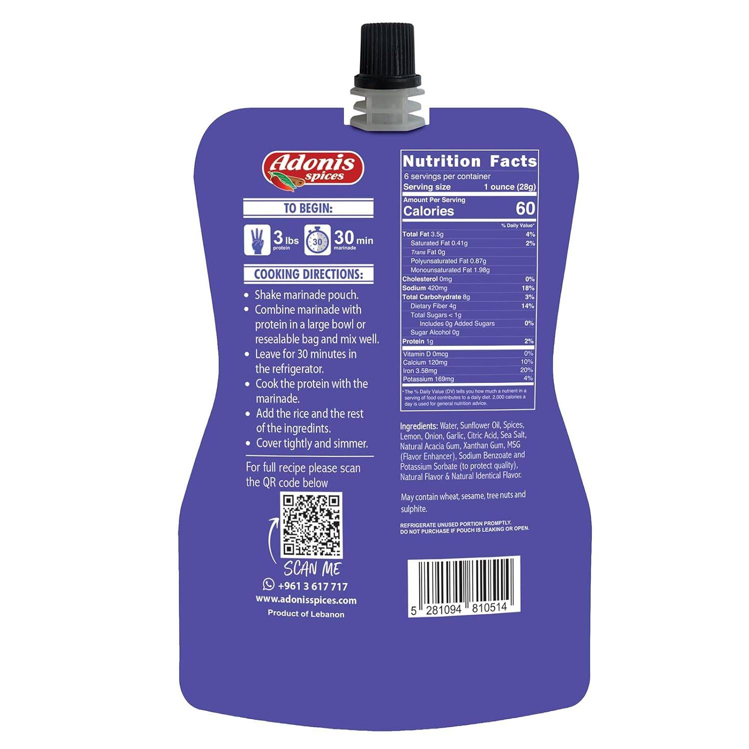 Adonis - Mandi Recipe Quick Marinade, 6 Oz