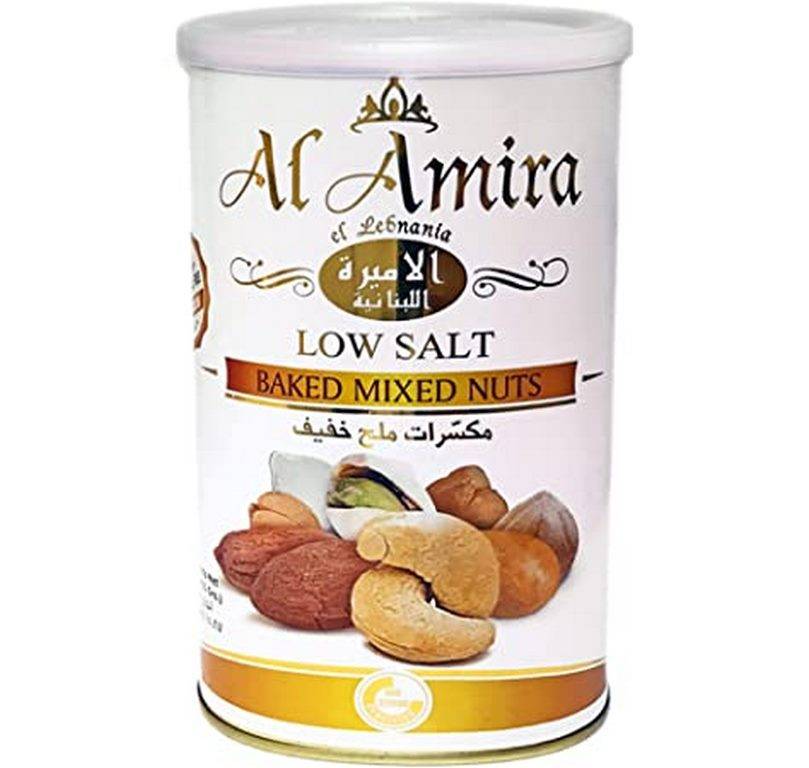 AL AMIRA Low salt baked mixed nuts, 450g.