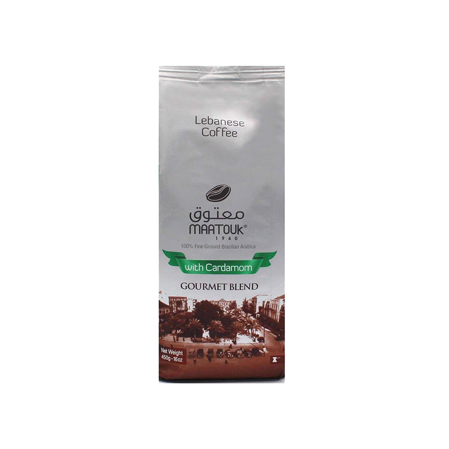 MAATOUK Lebanese Gourmet Ground Coffee w/ Cardamom, 450g.