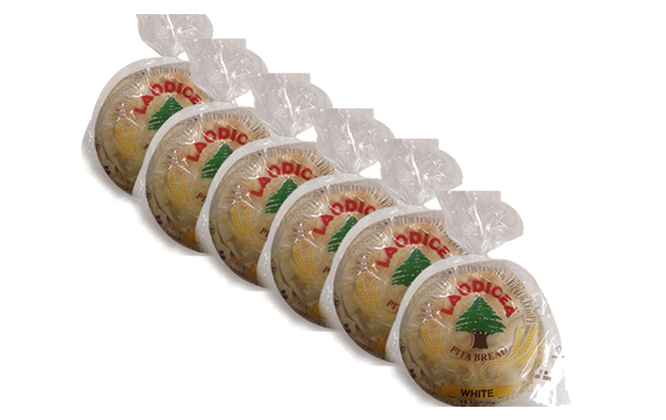 Laodicea Pita Bread Large White 6 x 12 Loaves(SHIP ON FRIDAYS)