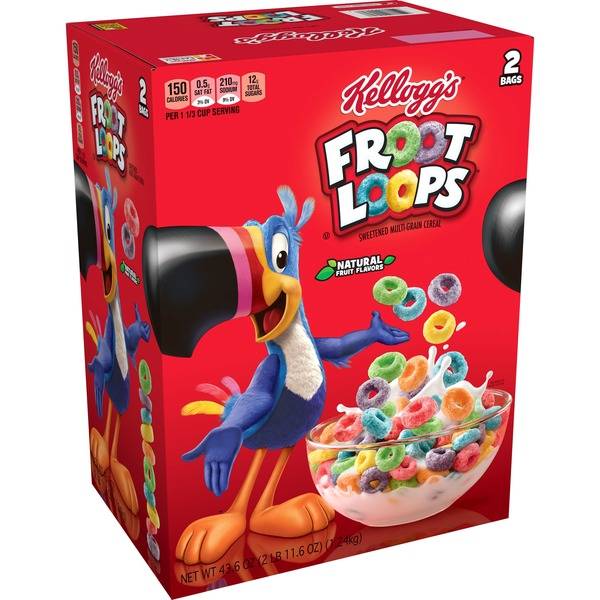 Kellogg’s Froot Loops, Breakfast Cereal, 21.8 Oz. x 2 Pk