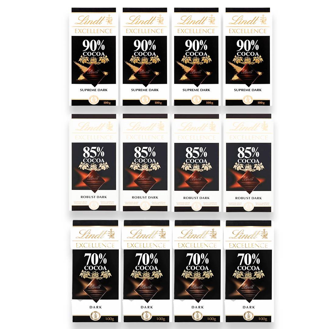 Lindt Excellence Dark 70% 85% 90% Cocoa Chocolate Bar