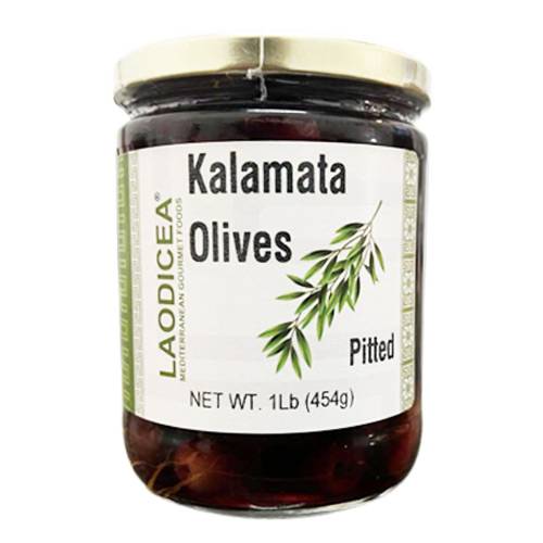 Laodicea Pitted Kalamata Olives, 1 Lbs. (454g.)