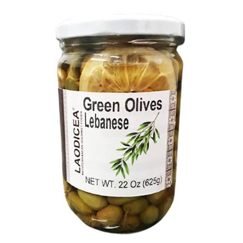 Laodicea Lebanese Green Olives, 22 Oz. (625g.)