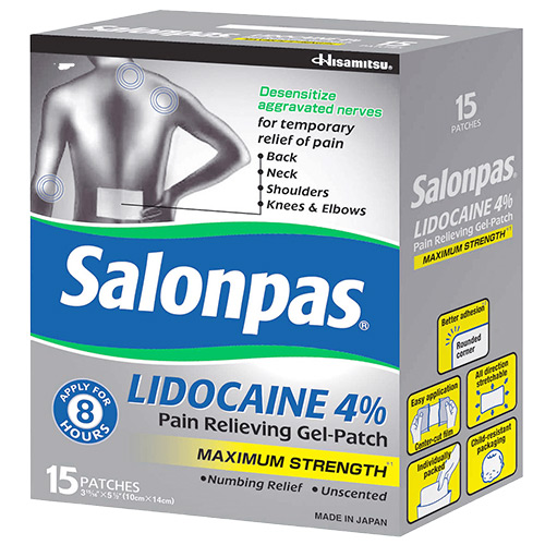 Salonpas Lidocaine Pain Relieving Gel Patch, 15 ct.