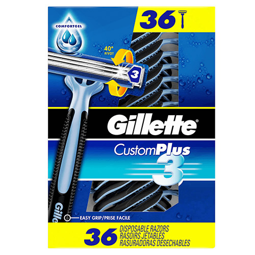 Gillette Custom Plus3 Disposable Razors, 36-count