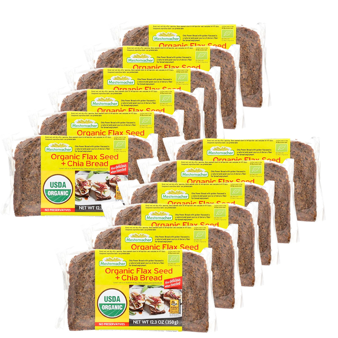 Mestemacher Bread, OG2, Flax Seed CHIA, 350g. (Pack of 12)