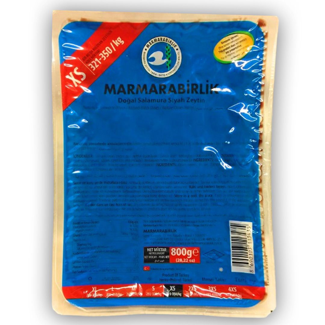 Marmara birlik Turkish Natural Black Olives, 800g