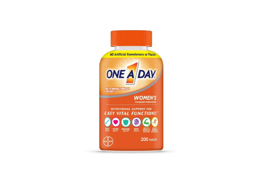 One A Day Women’s Multivitamin, Supplement with Vitamins A, C, E, B1, B2, B6, B12, Biotin, Calcium and Vitamin D,