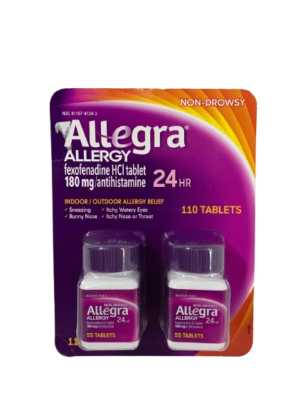 Allegra Allergy 24 Hour Fexofenadine HCI 180mg - 110 Tablets, Set of 2 Bottles 55 Tablets Each