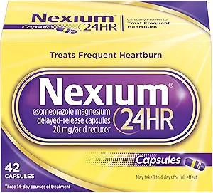 Nexium 24HR Delayed Release Heartburn Relief Capsules (20mg, 42 Count), 3PK.