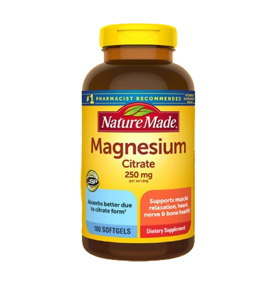 Nature Made Magnesium Citrate 250 mg, 180 Softgels