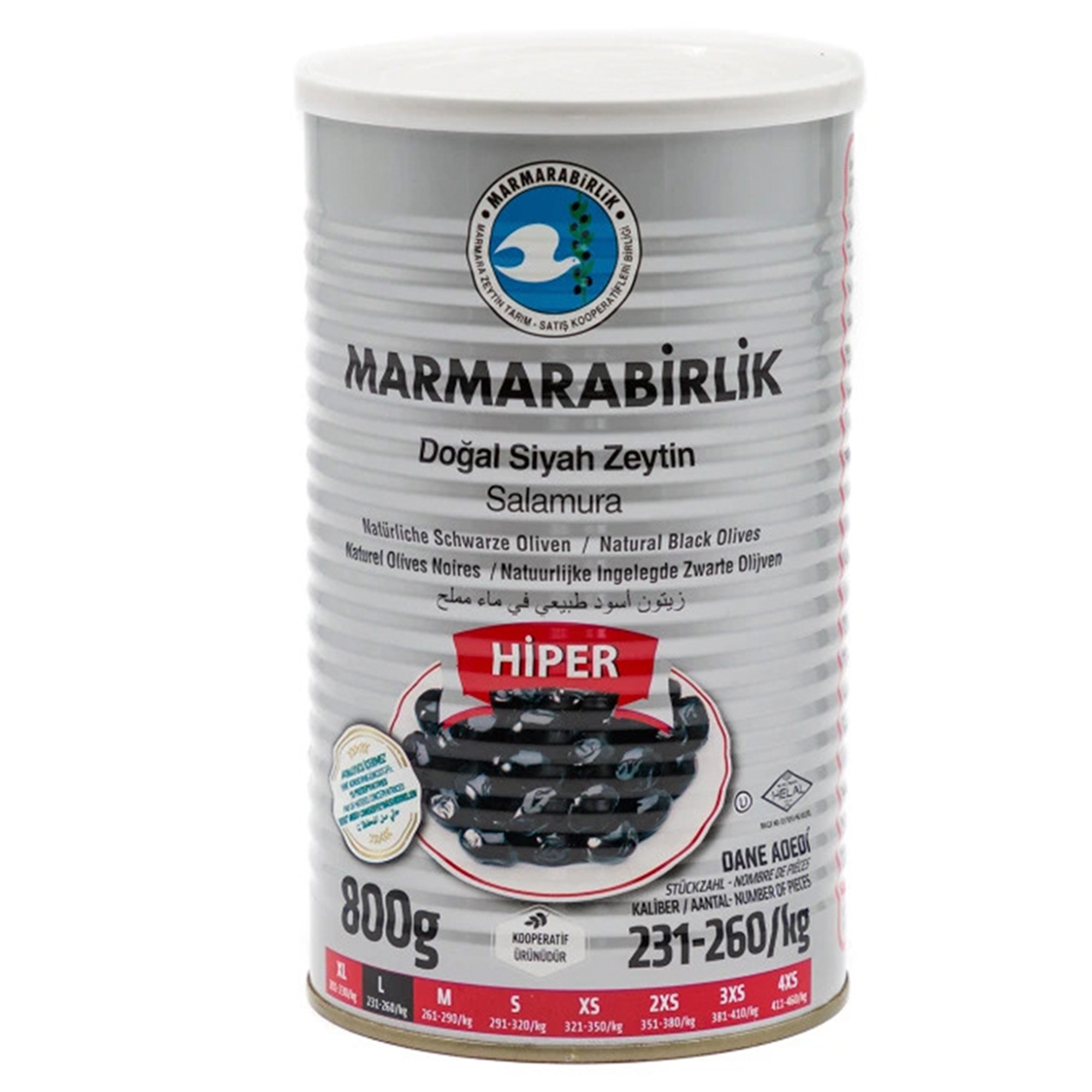 Marmarabirlik Black Olives Hiper , 800g