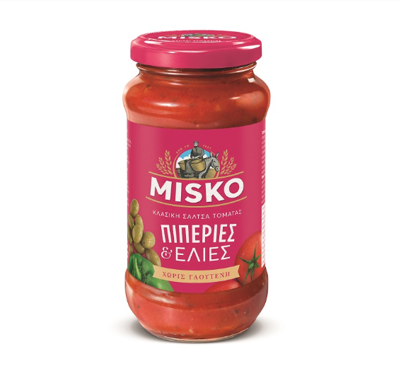 Misko Tomato Sauce With Peppers & Olives , 500 g.