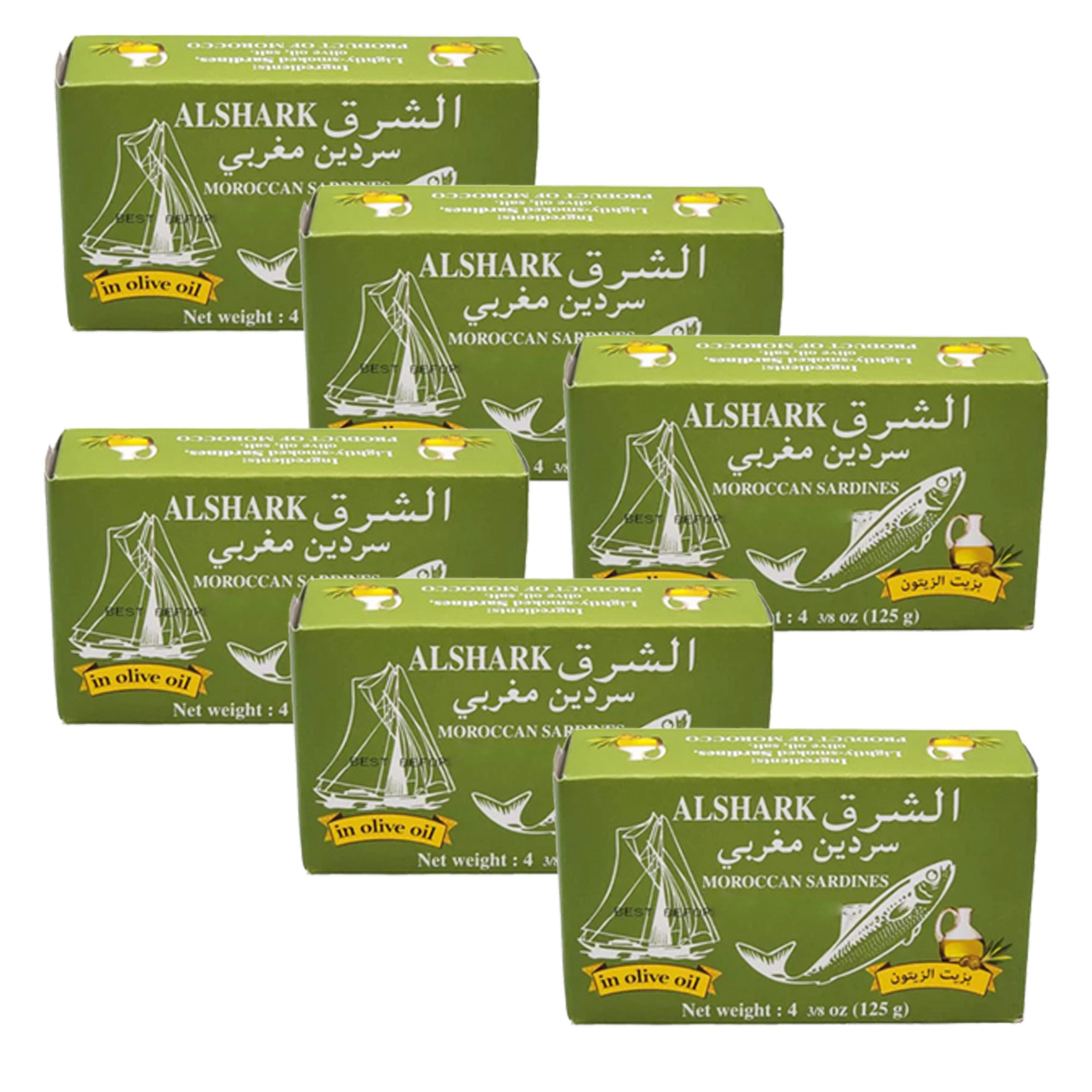 ALSHARK - MOROCCAN SARDINES IN OLIVE OIL 125G. X 6