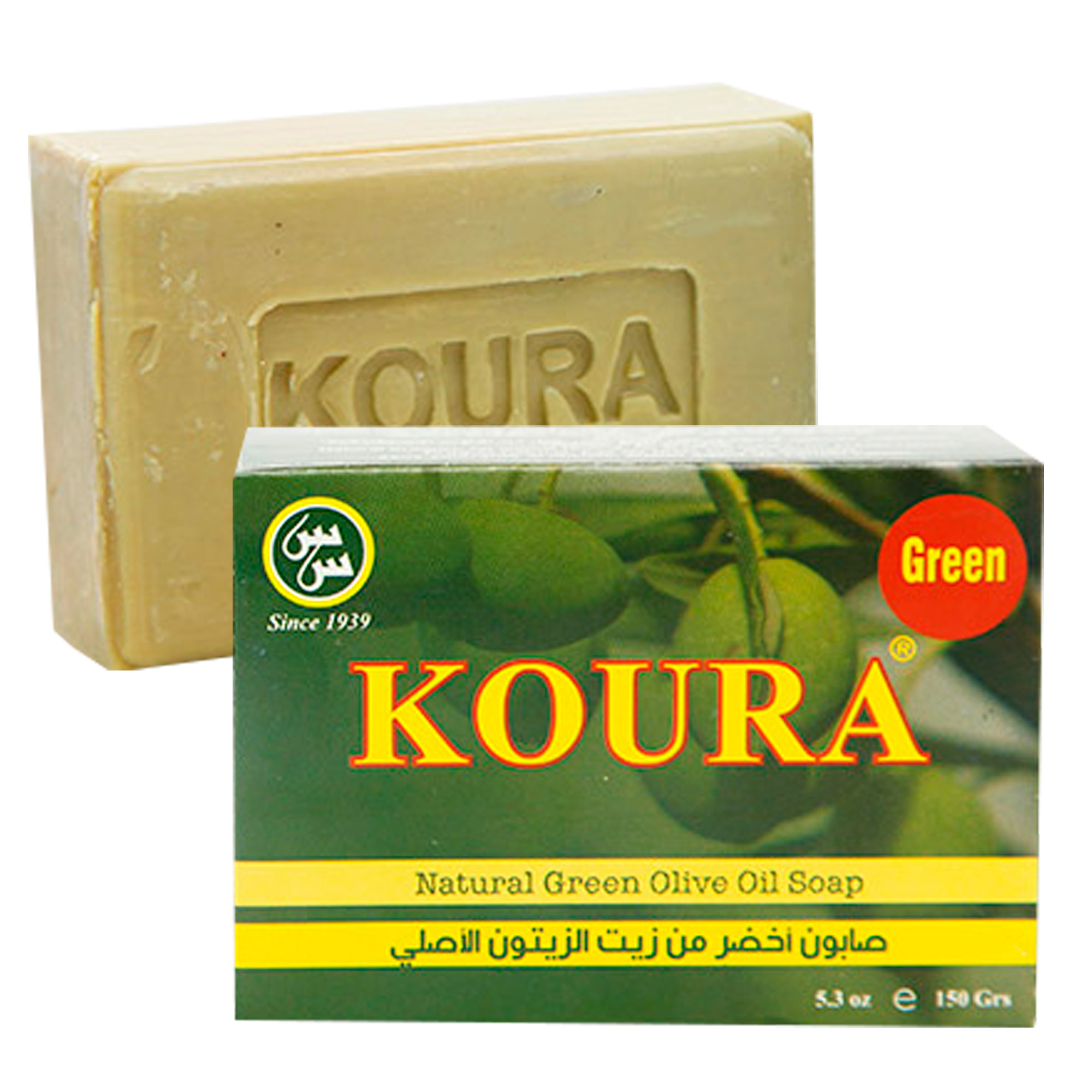 Koura Natural Green Olive Oil Soap (Pack of 3)