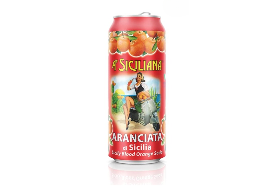 A' SICILIANA Sicilian Sparkling Beverage - Refreshing and Delicious Italian Soda made with Sicilian Citrus - Blood Orange Soda 11.15 FL Oz Can