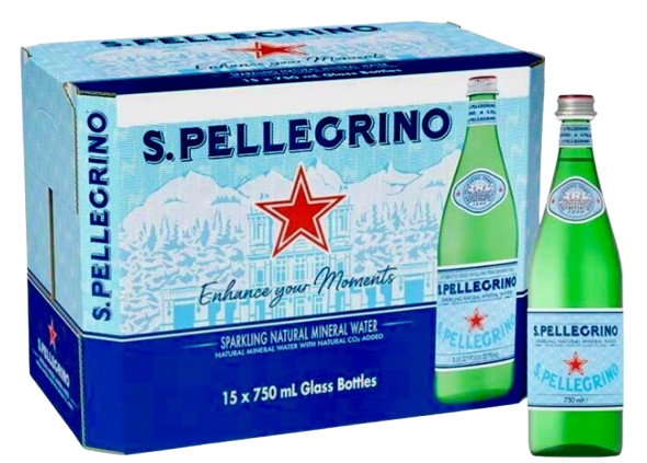S. Pellegrino Italian Sparkling Mineral Water 750ml (Case of 15)