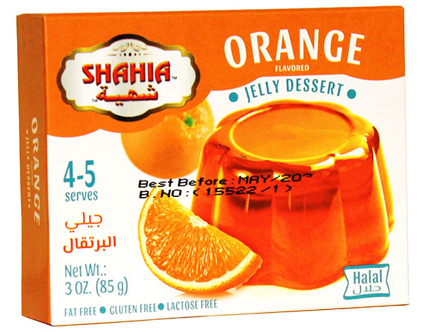 SHAHIA Orange Jello Halal, 3oz.