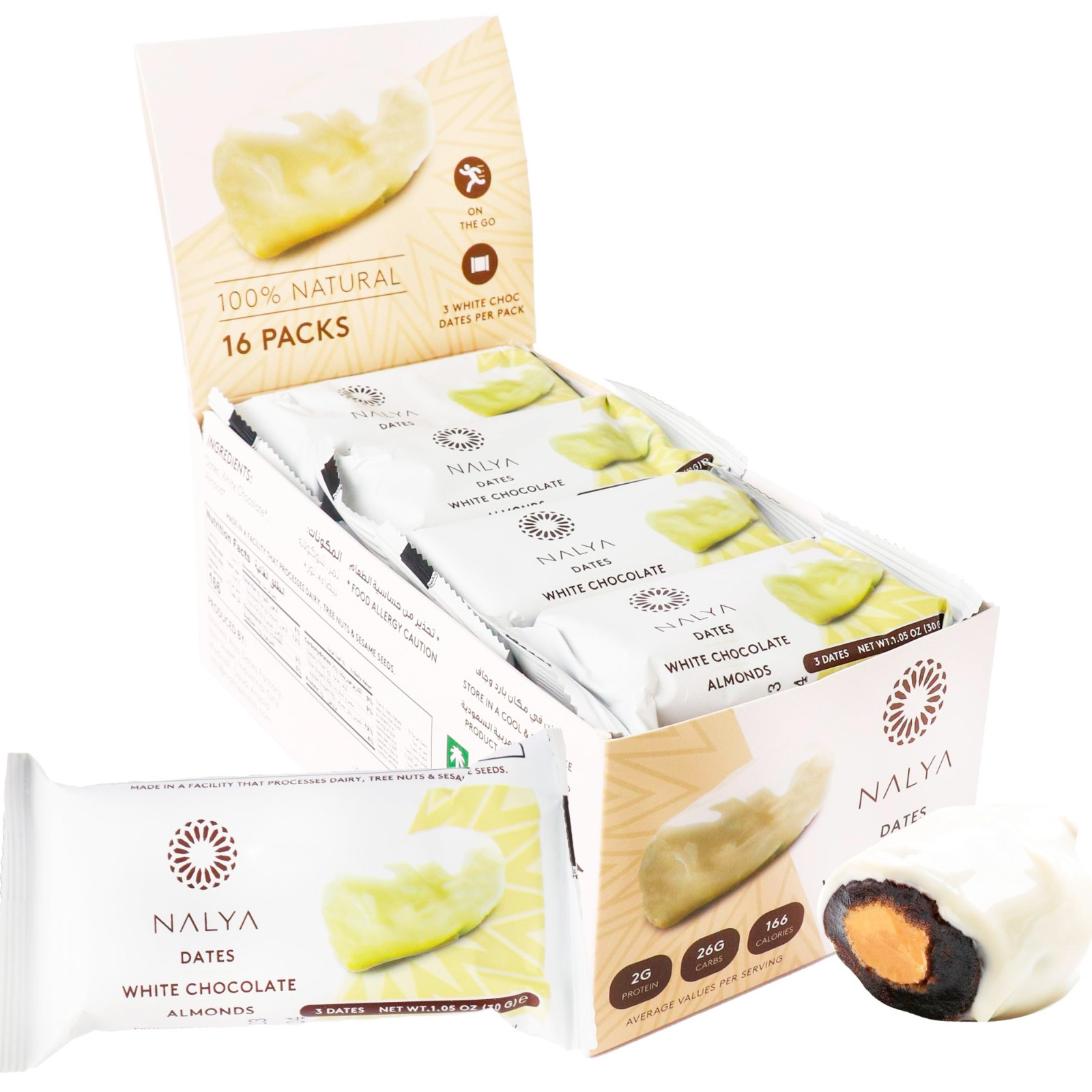 NALYA White Chocolate Dates 30 G (16 Pcs)
