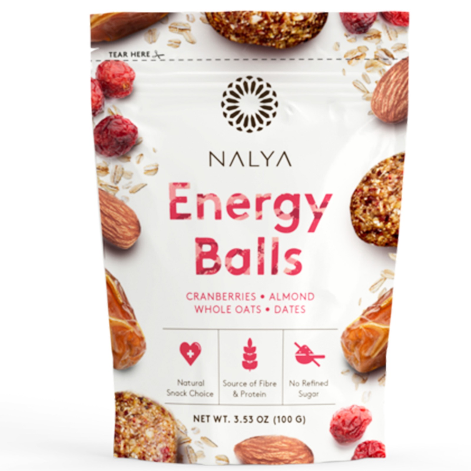 NALYA Dates Energy Balls Almonds, Cranberries. 100 G