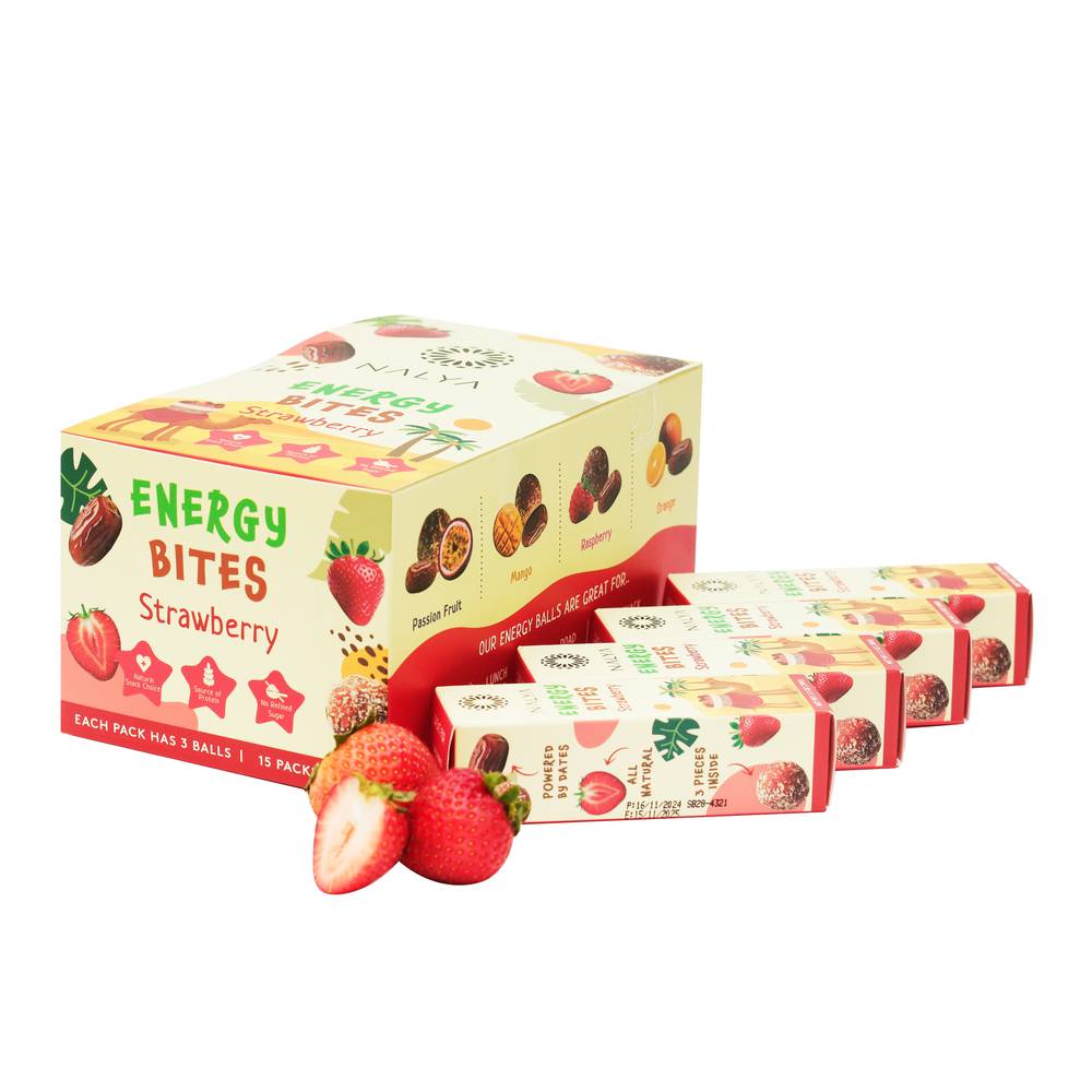 NALYA Dates Energy Bites with Strawberry 30 G (15 Pcs)
