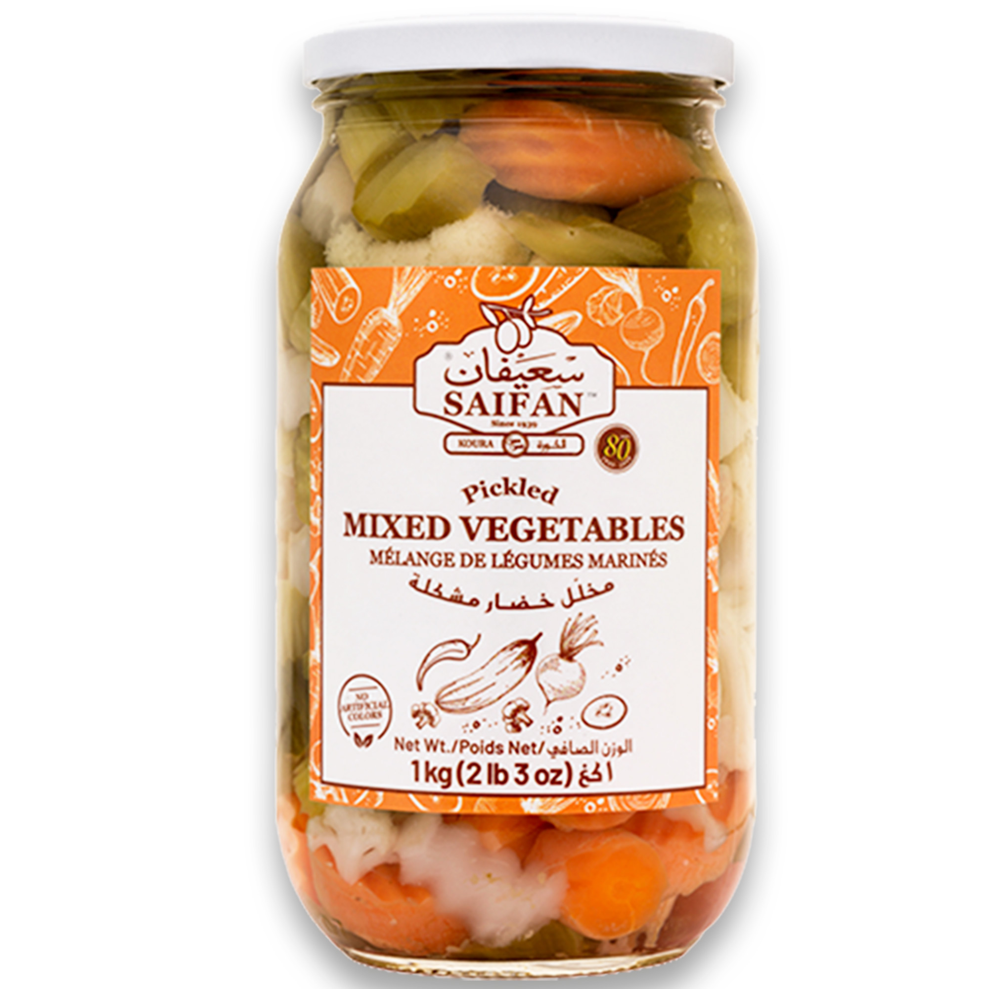 Saifan Mixed Vegetables Pickles, 2 Lbs.