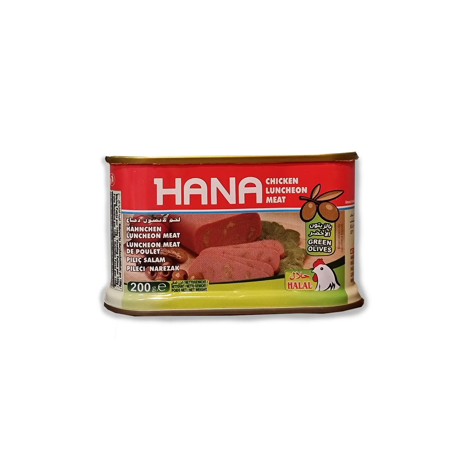 Hana Chicken Luncheon Meat With Green Olives,200g