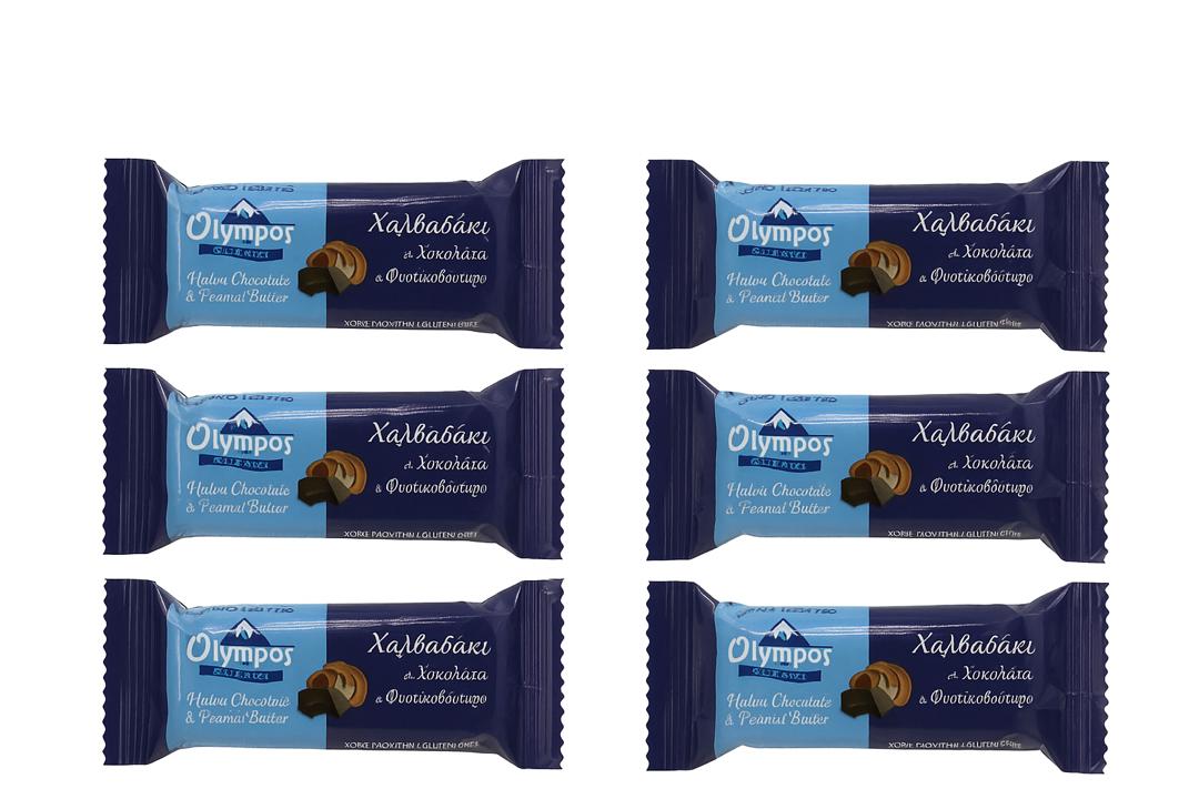Olympos Peanut Butter & Choco Halva Bar 40g × 6