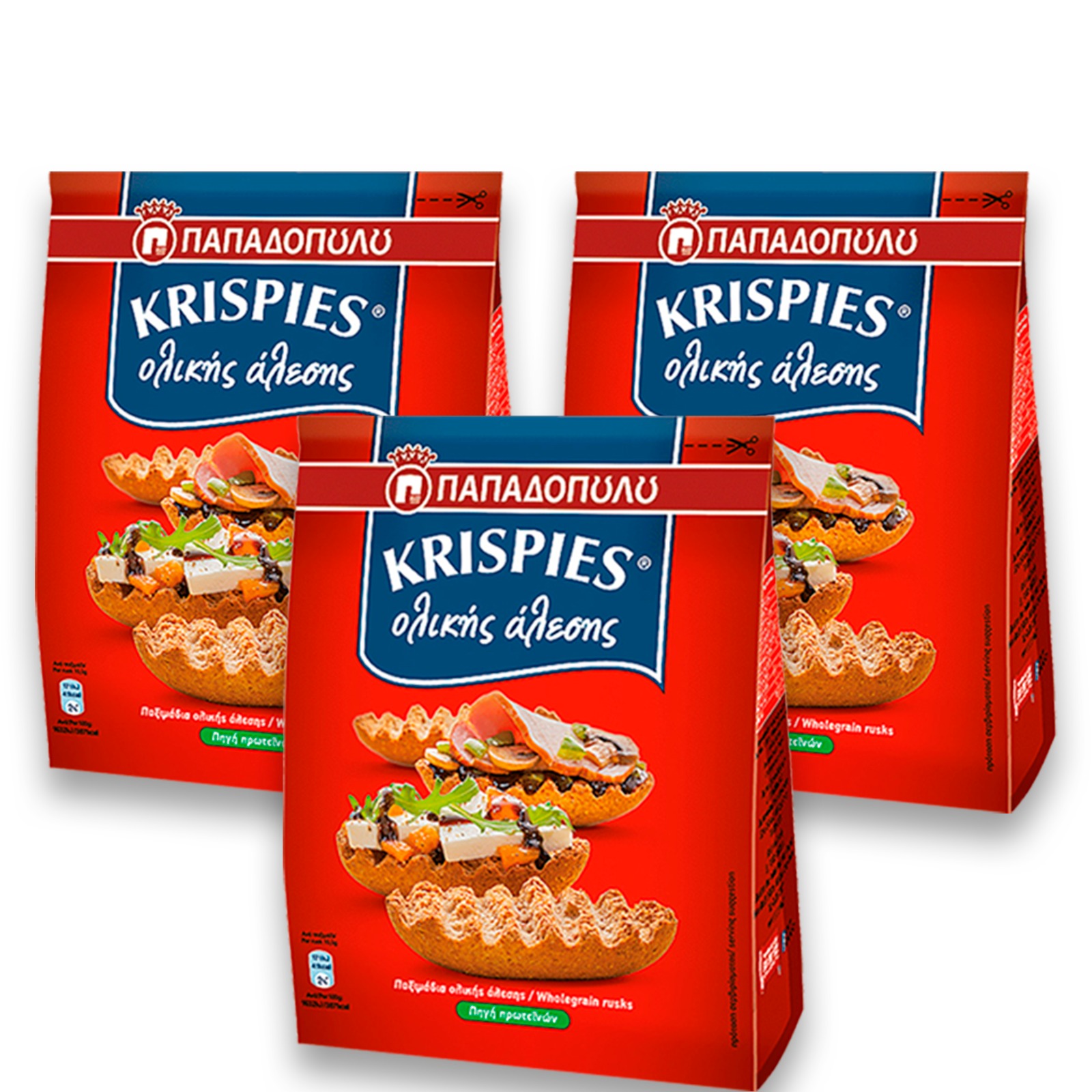 PAPADOPOULOS Krispies Whole Grain. 200 g - 3 Pcs